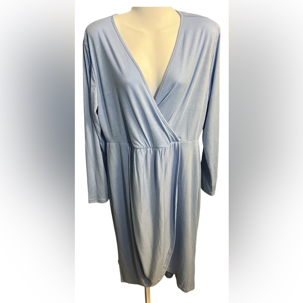 Keluummi Light Blue Long Sleeve Maxi Overlay Maxi Dress NWT